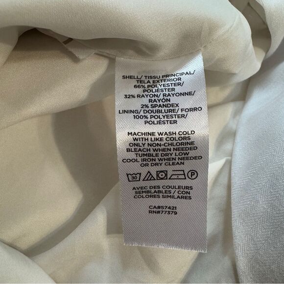 Ann Taylor Womens Size 4P Straight Ankle Ivory Dress Pants Trousers - Picture 8 of 9